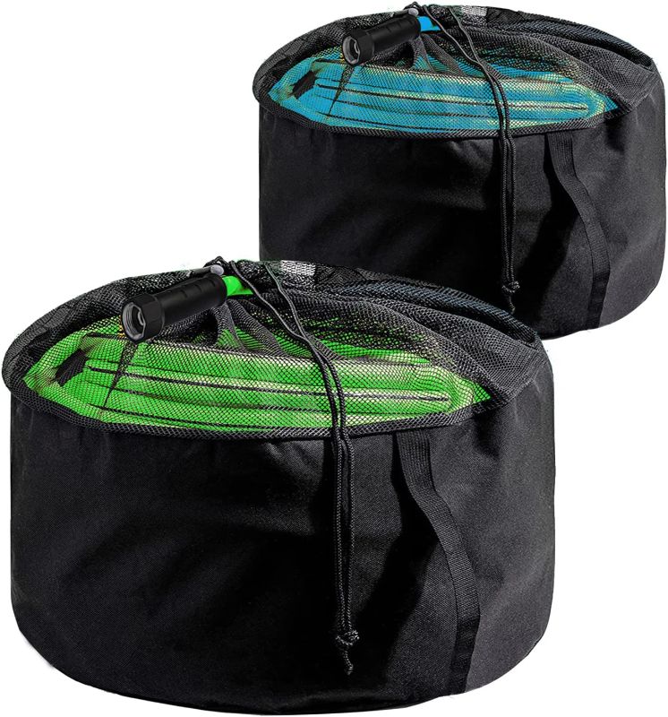 Photo 1 of 2 Pack RV Equipment Storage Utility Bag | Waterproof RV Hose Bag Organizer, Conveniently Stores Electrical Cords, Fresh Water Hoses and Sewer Hoses (black-2)
