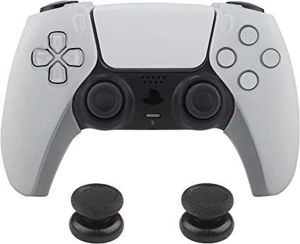 Photo 1 of 2 COUNT OF PS5 Controller Silicone Skin- WeProGame Split Anti-Slip Handle Cover Case , PS5 Controller Grip Accessories for Playstation 5 Duelsense Controller Fits Any Charger(Transparent Skin + Thumb Grip x 2)
