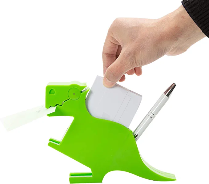 Photo 1 of Ctcwsh Memo Holder Dispenser and Pen Pencil Holder Plastic Note Pad Holder Box Sticky Note Message Clip Funny Animal Dinosaur Design for Desk Office Desktop Storage Supply
