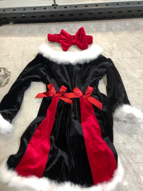 Photo 2 of AIKEIDY Toddler Baby Girl Christmas Dress Long Sleeve Velvet Dress for Holiday Wedding Party SIZE 9-12 MONTHS 
