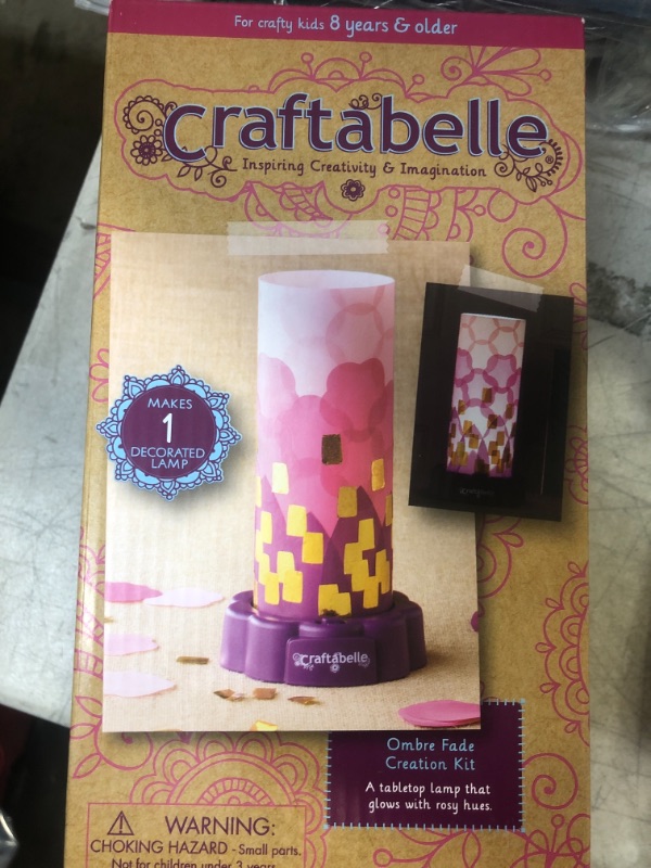 Photo 2 of Craftabelle – Ombre Fade Creation Kit – Lampshade Decorating Kit – 323pc LED Lamp Set with Fabric & Accessories – DIY Arts & Crafts for Kids Aged 8 Years +