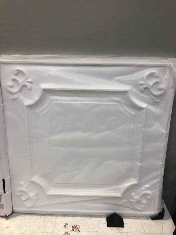 Photo 3 of Art3d Drop Ceiling Tiles 24x24 in White (12-Pack, 48 Sq.ft), Wainscoting Panels Glue Up 2x2






