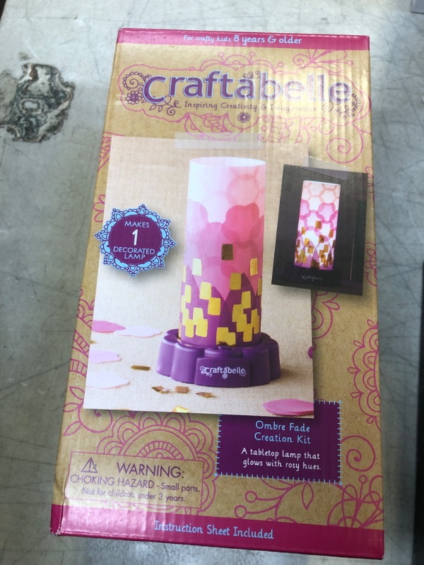 Photo 2 of Craftabelle – Ombre Fade Creation Kit – Lampshade Decorating Kit – 323pc LED Lamp Set with Fabric & Accessories – DIY Arts & Crafts for Kids Aged 8 Years  -- FACTORY SEALED --
