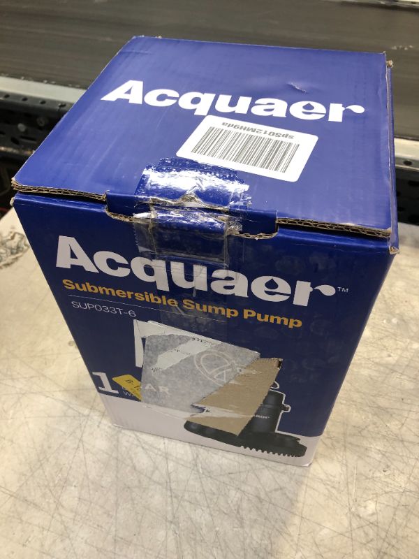 Photo 2 of Acquaer 1/3HP Sump Pump, 3040GPH Submersible Clean/Dirty Water Pump with Automatic Float Switch and 10ft Power Cord Sub Pump for Basement, Pool, Pond, Drain, Flooded Cellar, Aquarium and Irrigation
