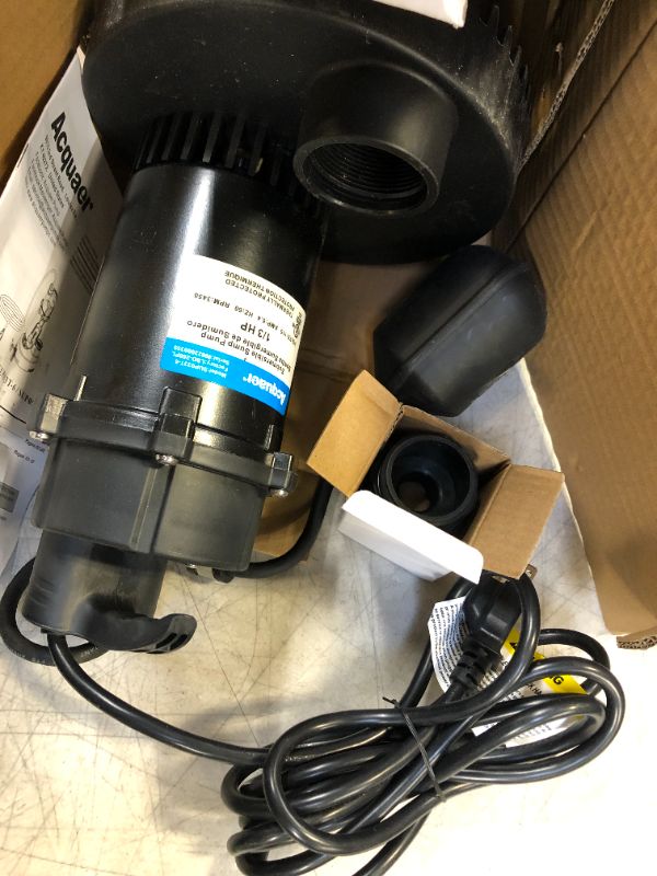 Photo 3 of Acquaer 1/3HP Sump Pump, 3040GPH Submersible Clean/Dirty Water Pump with Automatic Float Switch and 10ft Power Cord Sub Pump for Basement, Pool, Pond, Drain, Flooded Cellar, Aquarium and Irrigation
