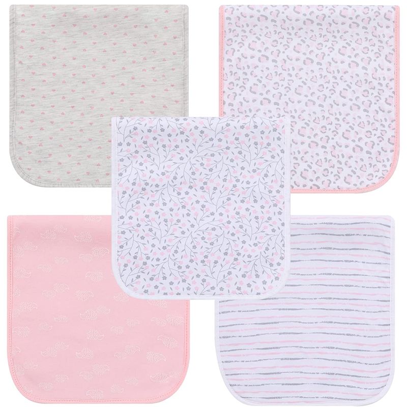 Photo 1 of 5 Pack Cotton Baby Burp Cloths Extra Absorbent Soft for Baby Boys and Girls
