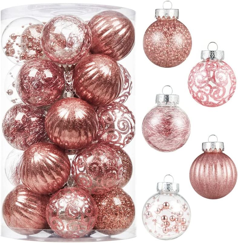 Photo 1 of 60mm/2.36" Christmas Ball Ornaments Shatterproof Large Clear Plastic Hanging Christmas Tree Ornaments Sets Ball Decorative with Stuffed Delicate...
