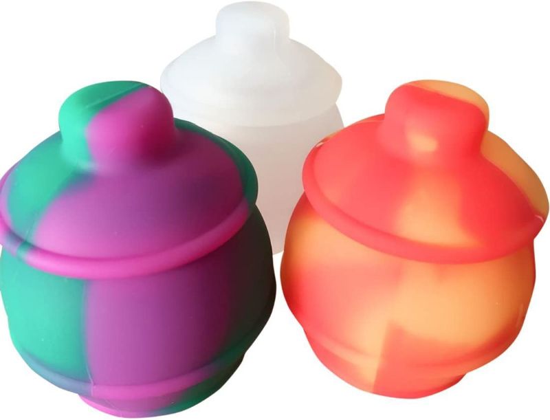 Photo 1 of 2 pc 35 ML Silicone Containers Jars Concentrate Honey Pots and 1 iron scoop
