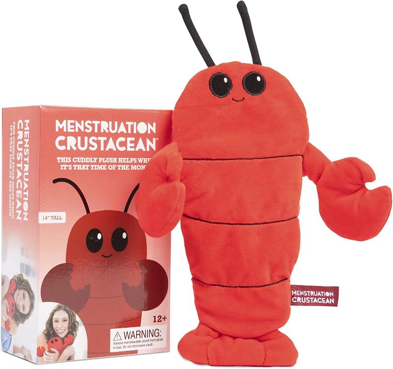 Photo 1 of Menstruation Crustacean – Cuddly & Cute 14" Lobster Plush with Lavender Scented Heating Pad – by What Do You Meme?
