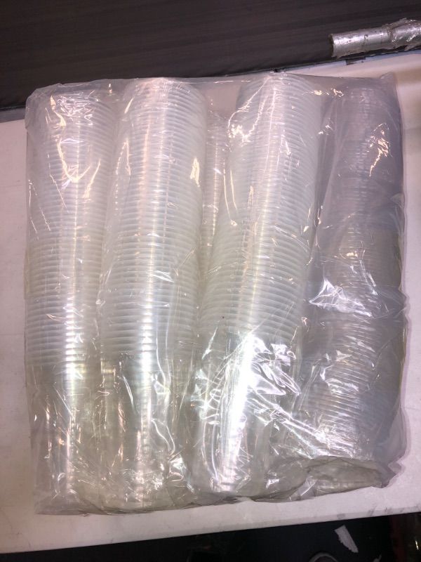 Photo 2 of [200 PACK] 10 oz Clear Plastic Cups With Dome Lids, Disposable Drinking Cups, 10 oz Plastic Cups for Smoothie, Slurpee, or Any Cold Drinks

