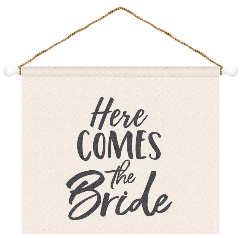 Photo 1 of Amscan 242753 Mr. & Mrs. Wedding Ceremony Hanging Canvas Sign, 27" x 19", 1 piece