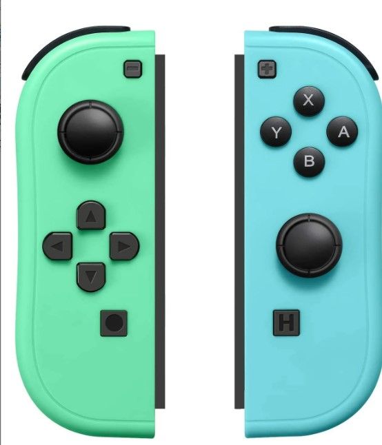 Photo 1 of Luckisix Joy Con (L/R) Controller Replacement for NS - Joy Pad Controllers for Nintendo Switch, Left and Right Controllers (Red/Blue) (Avocado Green/Sky Blue) ** USED UNABLE TO TEST 
