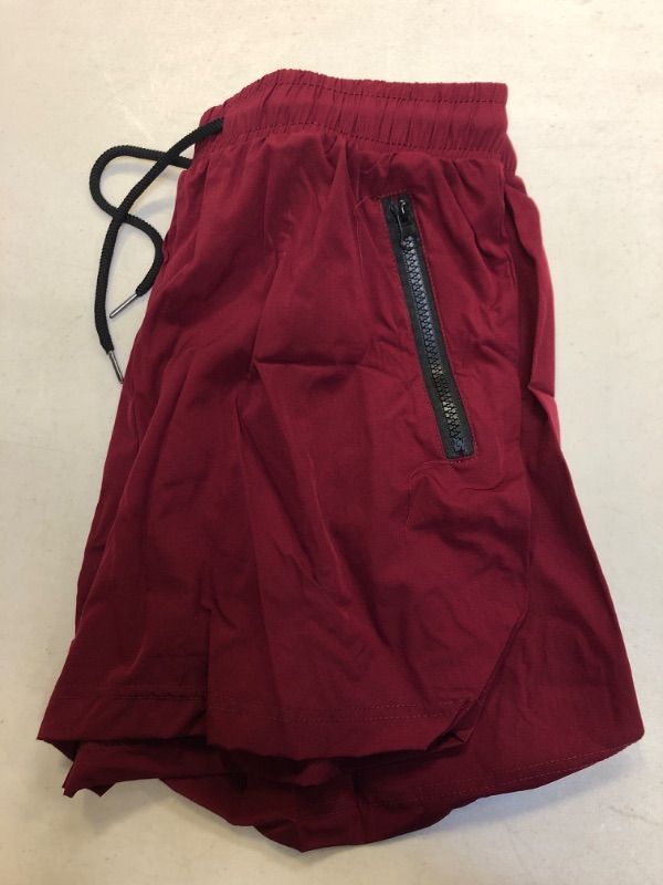 Photo 1 of LARGE BURGUNDY ATHLETIC SHORTS 