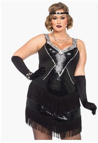 Photo 1 of Leg Avenue Women's Plus-Size Piece Glamour Flapper Costume ** DRESS ONLY SIZE 3X/ 4X 
