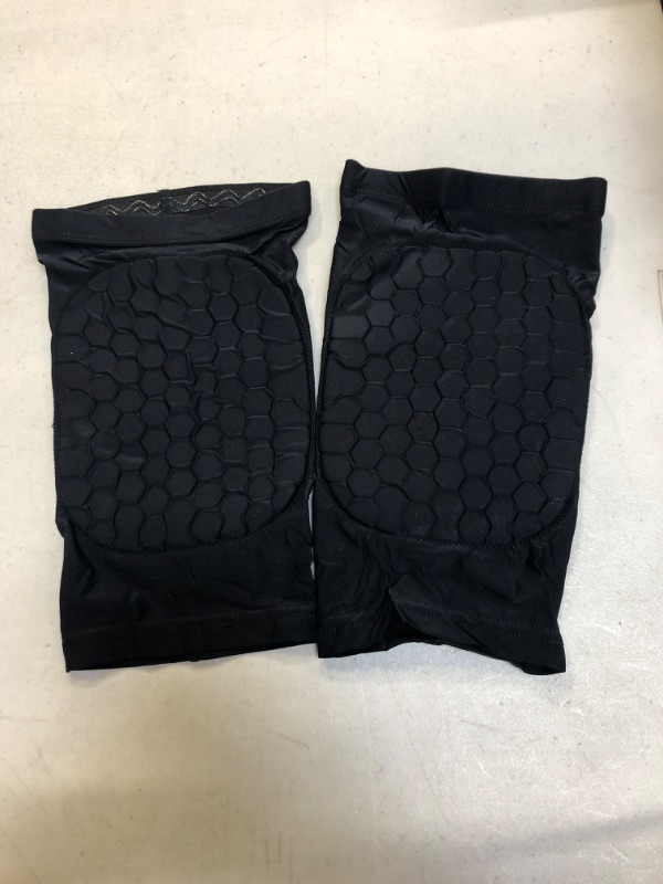 Photo 2 of ESGTON Knee Pads EVA Padded Crashproof Leg Sleeve Compression Knee Braces (1 Pair) Youth & Adult -Volleyball Football Basketball-Black Black X-Large