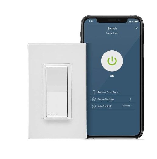 Photo 1 of Leviton D215S-2RW Decora Smart Wi-Fi Switch (2nd Gen), Works with Hey Google, Alexa, Apple HomeKit/Siri, and Anywhere Companions, No Hub Required, Neutral Wire Required, White
