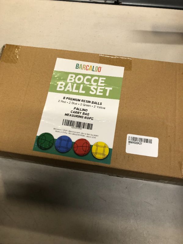 Photo 2 of Barcaloo Bocce Ball Set with 8 Premium Resin Balls, Pallino, Carry Bag & Measuring Rope
