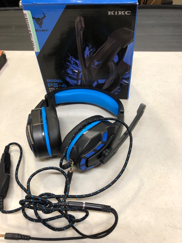 Photo 1 of Kikc PS4 Gaming Headset with Mic for Xbox One, PS5, PC, Mobile Phone and Notebook, Controllable Volume Gaming Headphones with Soft Earmuffs, Headphones for Kid Orange