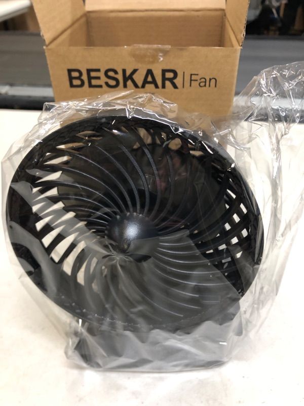 Photo 2 of BESKAR Small Clip on Fan - Personal USB Fan CVT Speeds and Strong Clamp, Adjustable Tilt, Quiet Operation, 6 Inch Desk Fan for Office Bed Treadmill Stroller - USB Cord Plug in Powered Black