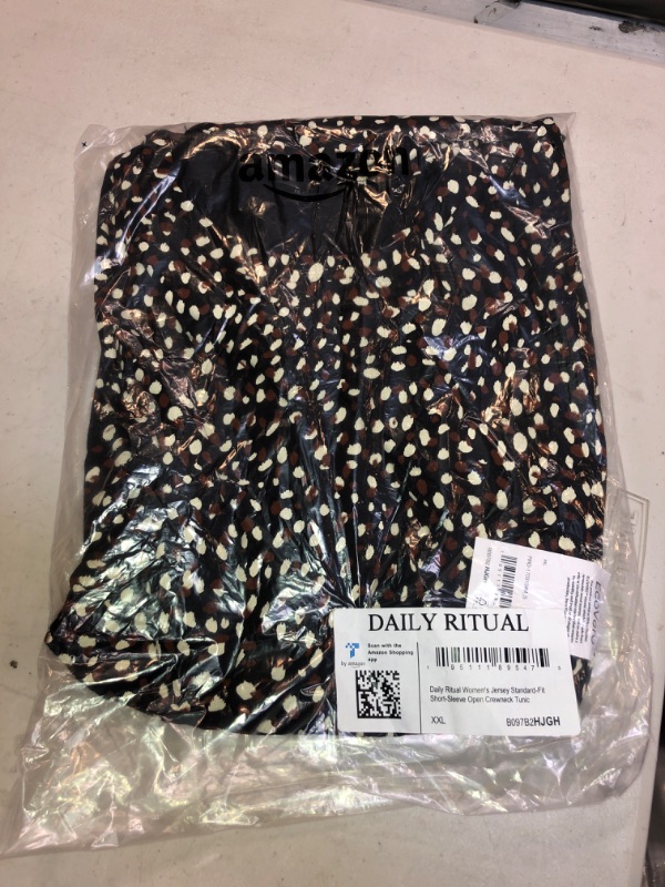 Photo 2 of Daily Ritual Women's Jersey Standard-Fit Short-Sleeve Open Crewneck Tunic, SIZED XXL