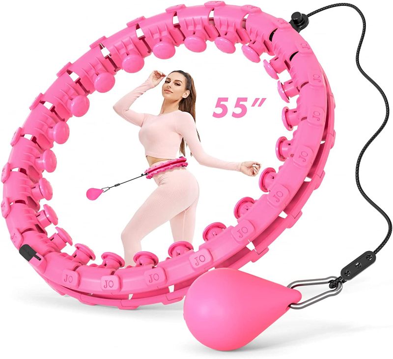 Photo 1 of YOMISOY Infinity Fitness Hoop Plus Size for Adults Weight Loss, Smart 28 Knots Weighted Exercise Hoop, 2 in 1 Adjustable and Detachable Circular Massage Equipment for Women
