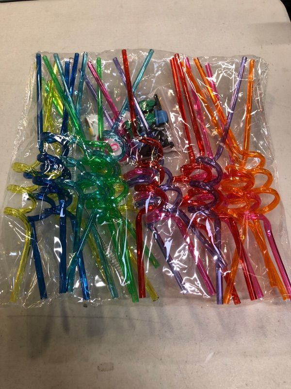 Photo 1 of 24 Pcs Summer Beach Pool Party Favor Drinking Straws Summer Party Favor for Pool Birthday Party Supplies Reusable Plastic Drinking Straws 2 Pcs Cleaning Brushes inside

