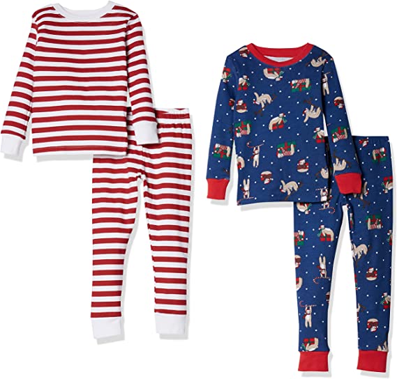 Photo 1 of Amazon Essentials Unisex Babies, Toddlers and Kids' Snug-Fit Cotton Pajama Sleepwear Sets ** SIZE 4T ** FACYORY SEALED 
