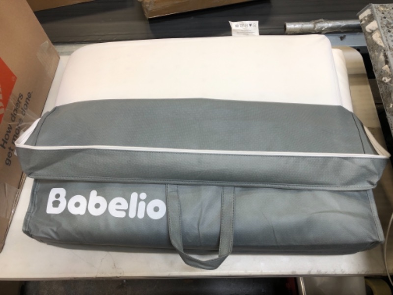 Photo 2 of BABELIO Pack n Play Mattress Pad 38" x 26", Quatro-fold Mini Crib Mattress, Portable Foldable Pack and Play Mattress/Baby Play Mat/Playpen Mattress 3 in 1 (Travel Bag Included)
