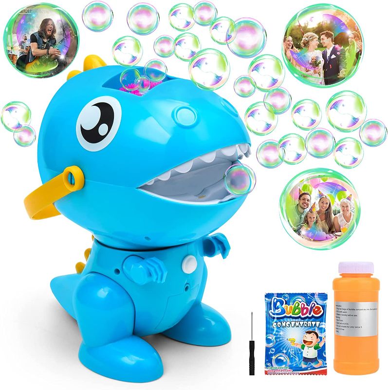 Photo 1 of balnore Dinosaur Bubble Machine – 3500+ Per Minute Bubbles for Toddlers 1-3 | Bubble Blower for Toddlers Outdoor Indoor Play, Birthday Bubble Maker Gifts Summer Toys for Toddlers ** FACTORY SEALED 
