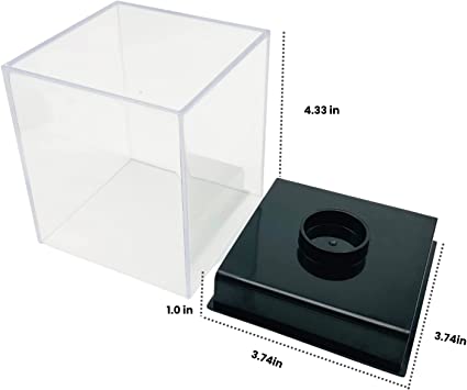 Photo 2 of 2 Pack Baseball Display Case, Acrylic Baseball Holders for Balls Display Box UV Protected Memorabilia Display Case-Black Base