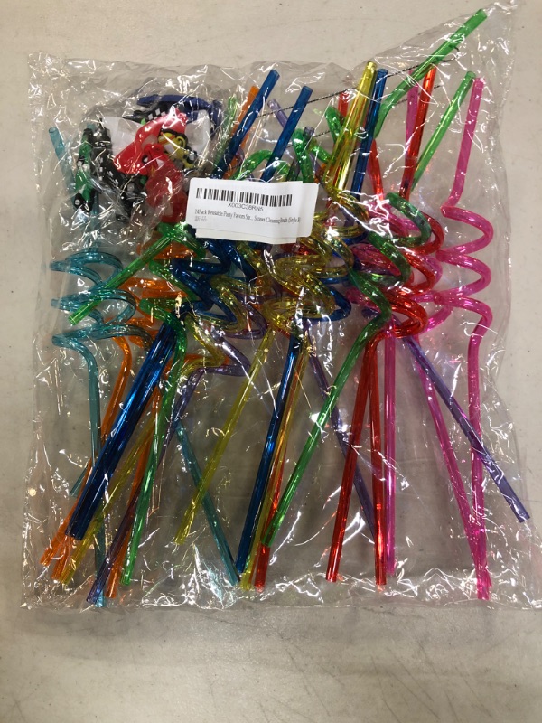 Photo 2 of 24Pack Hotwheels Reusable Party Favors Straws for Birthday Party Supplies, Cartoon Themed Plastic Rainbow Drinking Straws with 2 PCS Straws Cleaning Brush