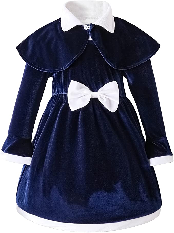 Photo 1 of AIKEIDY Toddler Baby Girl Christmas Outfits Velvet Dress Long Sleeve Dress for Party Wedding Holiday
4-5T