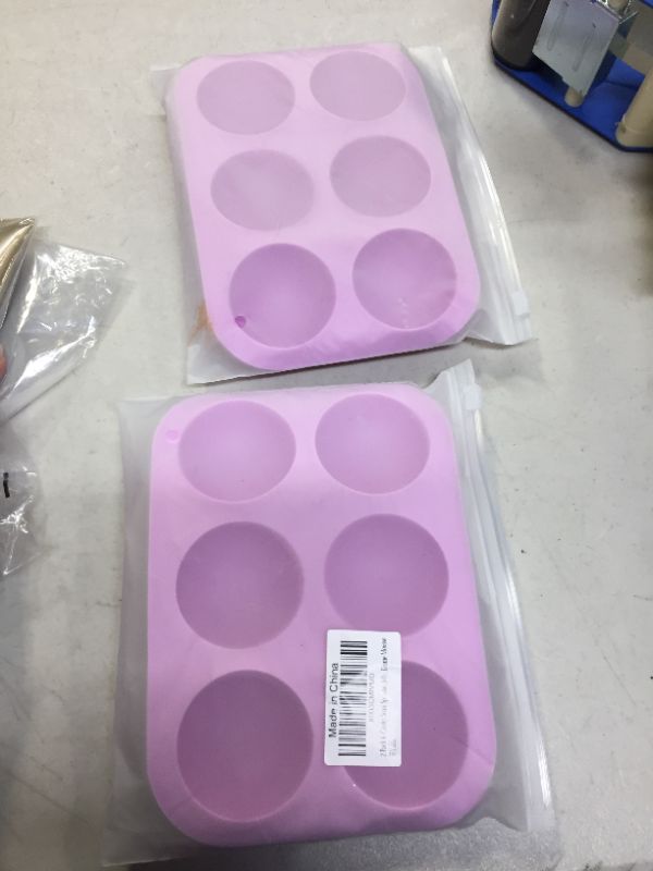 Photo 2 of 2 Pack 6-Cavity Semi Sphere Silicone Mold, Baking Mold for Making Hot Chocolate Bomb, Cake, Jelly, Dome Mousse
