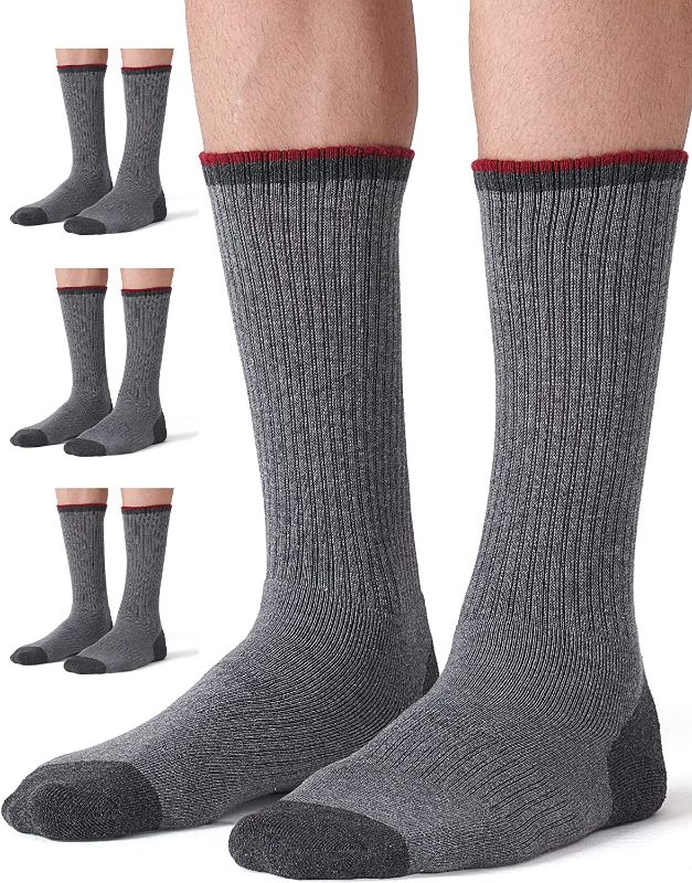 Photo 1 of CS CELERSPORT 4 Pair Men Merino Wool Hiking Socks Moisture Wicking Lightweight Boot Crew Socks, SIZE L 
