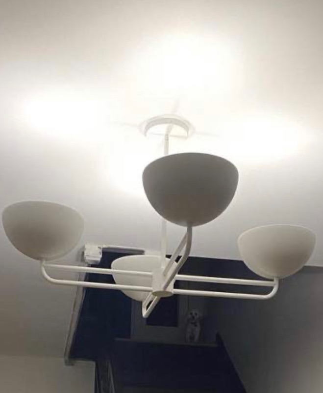 Photo 1 of 665005… studio McGee 4 arm metal dome chandelier 44 x 44 x 41”