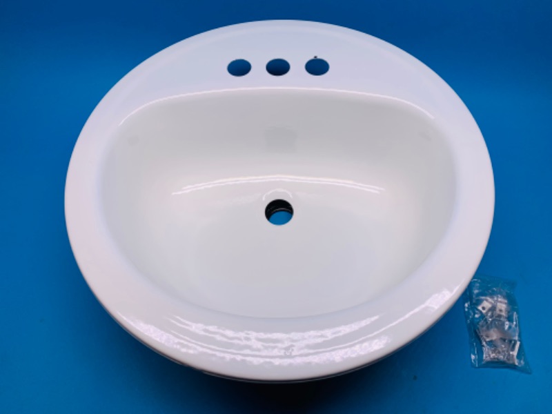 Photo 1 of 665074…returned like new 19” round  white enameled steel sink 