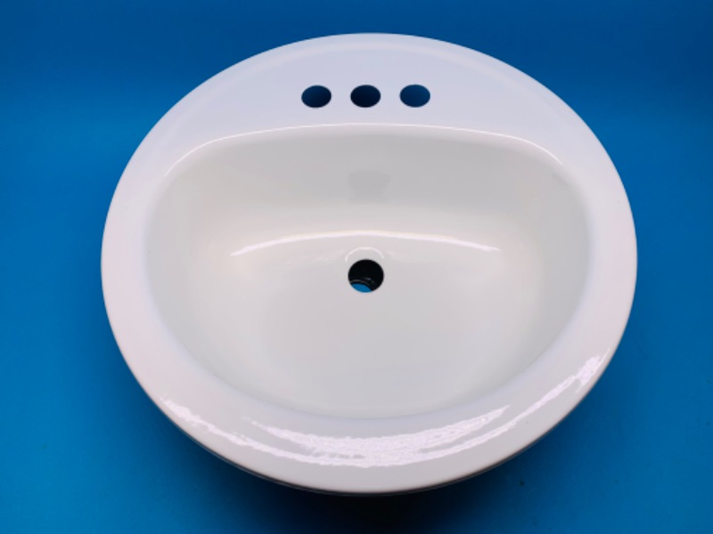 Photo 1 of 665076… returned like new 19” round  white enameled steel sink -Bootz 