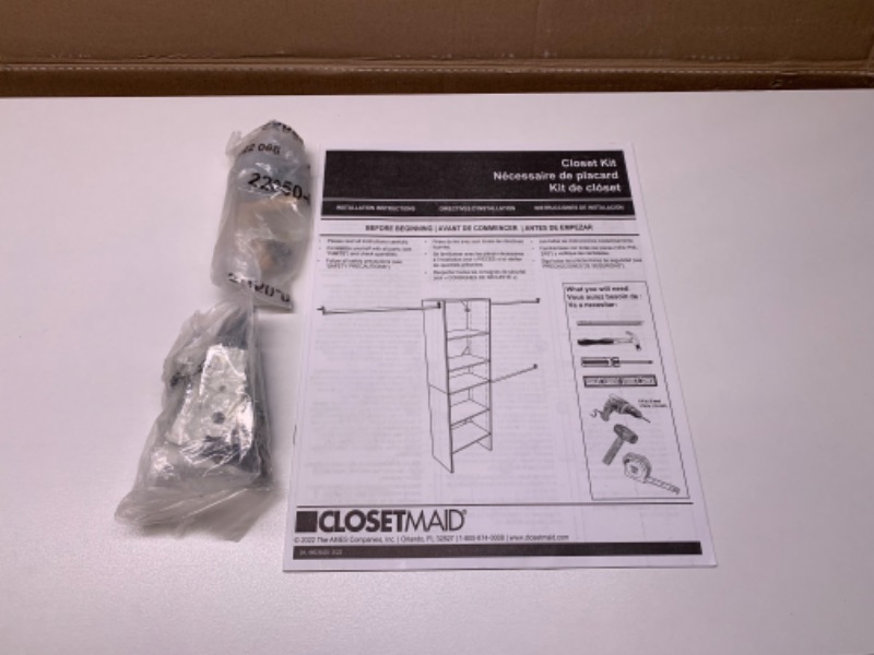 Photo 5 of 665078… returned like new never assembled closetmaid kit with 25” wide tower. Fits spaces 5-10 foot wide 