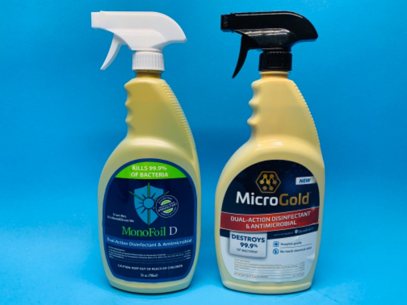 Photo 1 of 665099… 2 bottles of cleaning dual action disinfectant and antimicrobial cleaners 