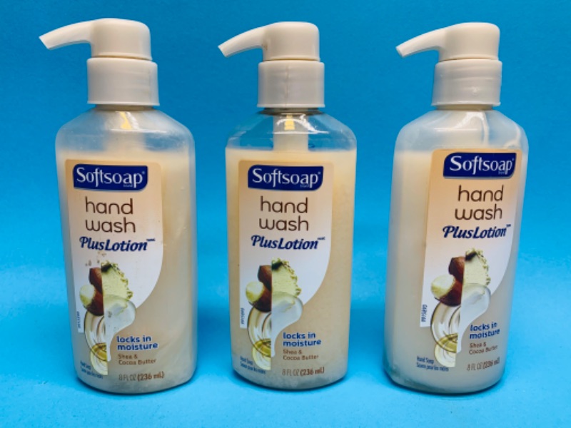 Photo 1 of 665118…3 softsoap hand wash plus lotion bottles 