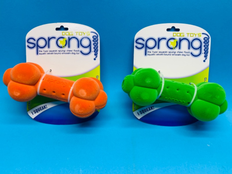 Photo 1 of 665125…2 sprong dog toys- fuzzi, squeaky, chew floats