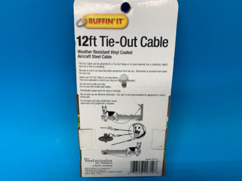 Photo 2 of 665127…Ruffin It tangle free 12 ft tie out cable for dogs up to 100 pounds 