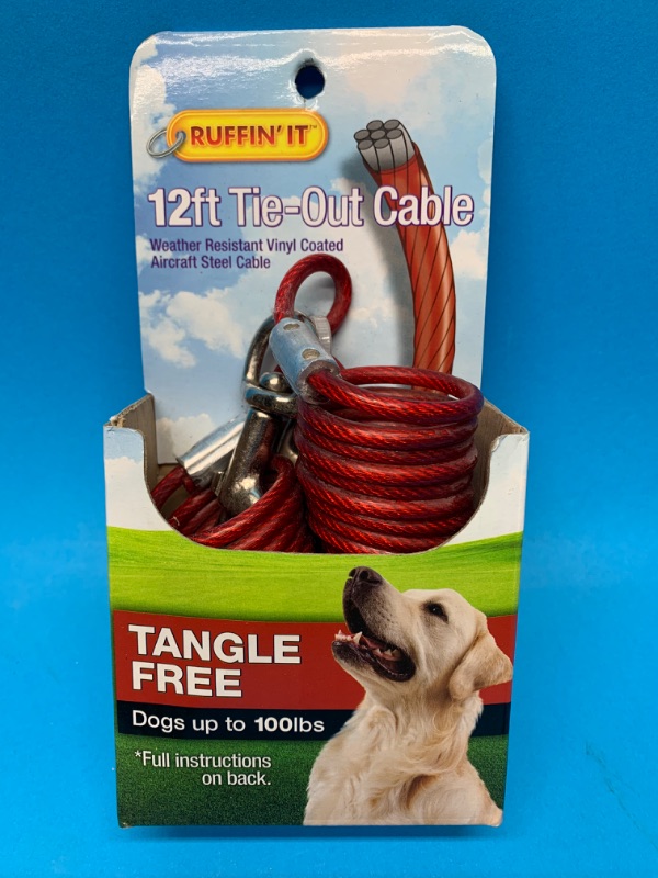 Photo 1 of 665127…Ruffin It tangle free 12 ft tie out cable for dogs up to 100 pounds 