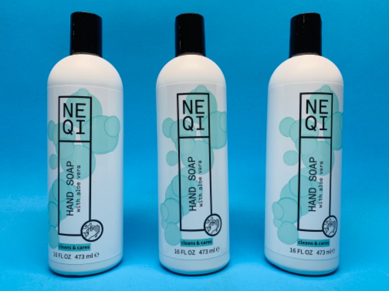 Photo 1 of 665179…3 bottles of NEQI hand soap with aloe Vera 16 oz. Each 