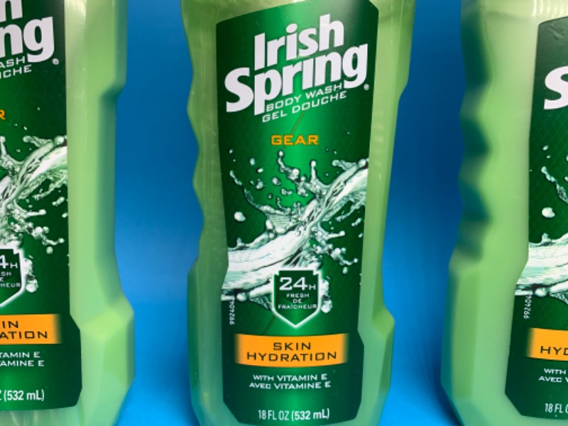 Photo 1 of 665302… 3 Irish Spring gear body wash bottles 18 oz each 