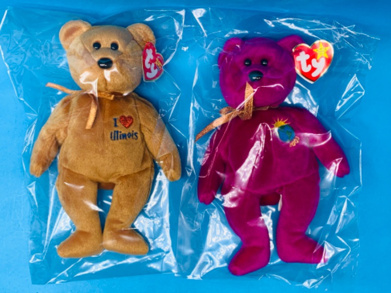 Photo 1 of 665481… 2 TY beanie babies in plastic bags 