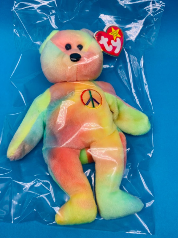 Photo 1 of 665487…TY Peace beanie baby in plastic bag 