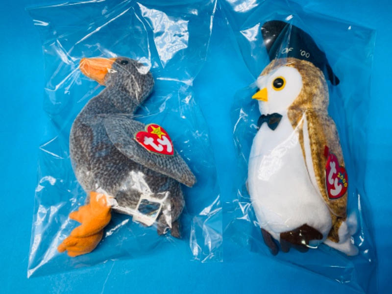 Photo 1 of 665490… 2 TY beanie babies in plastic bags 