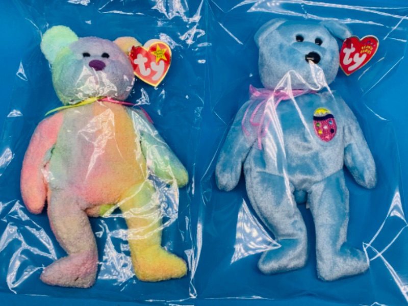 Photo 1 of 665502… 2 TY beanie babies in plastic bags 