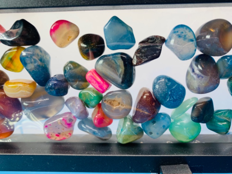 Photo 2 of 665503…small polished rocks in 9 x 4” display case